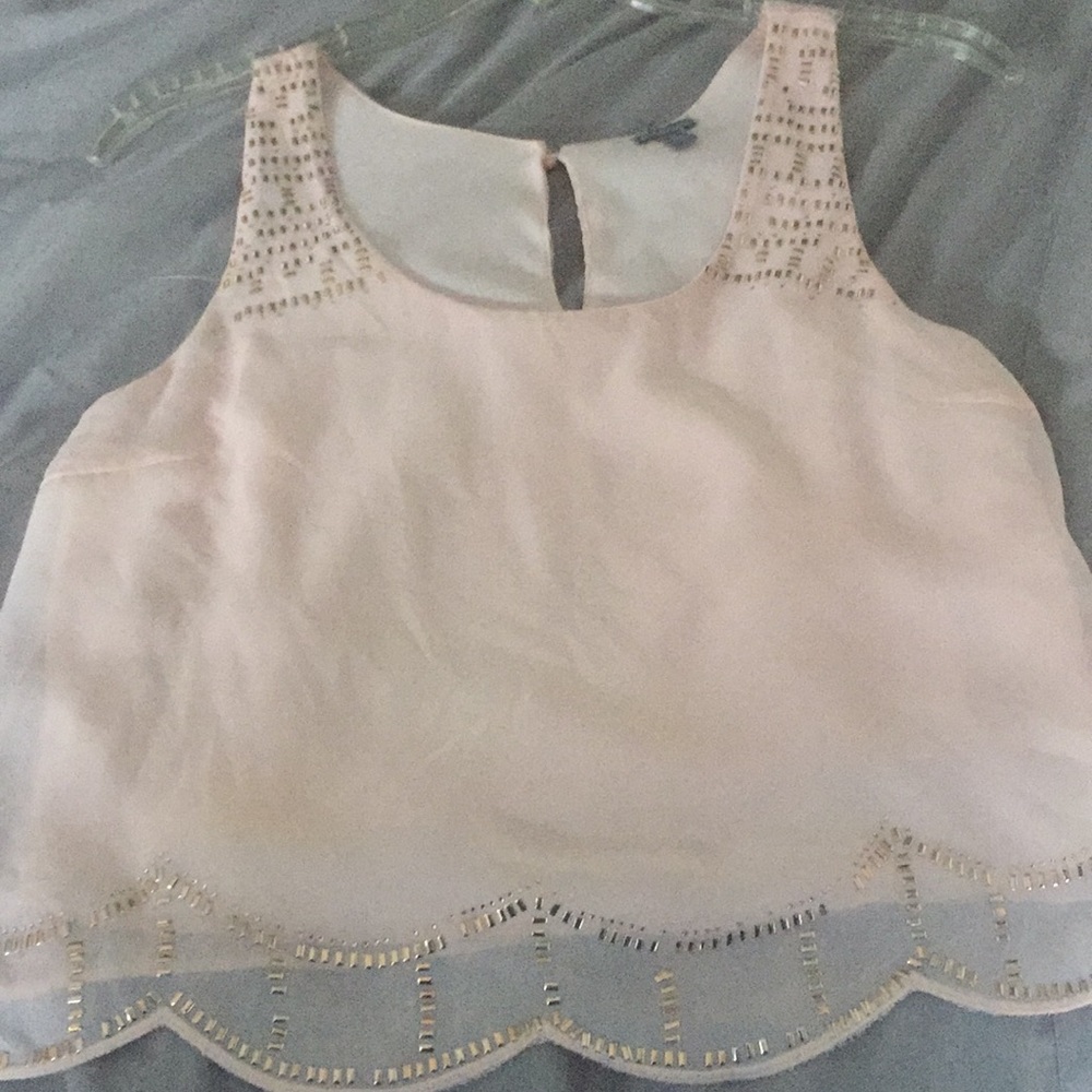 Baby pink sheer crop top